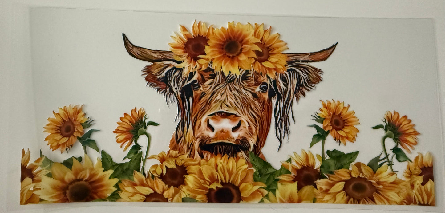 Cow with Sunflowers