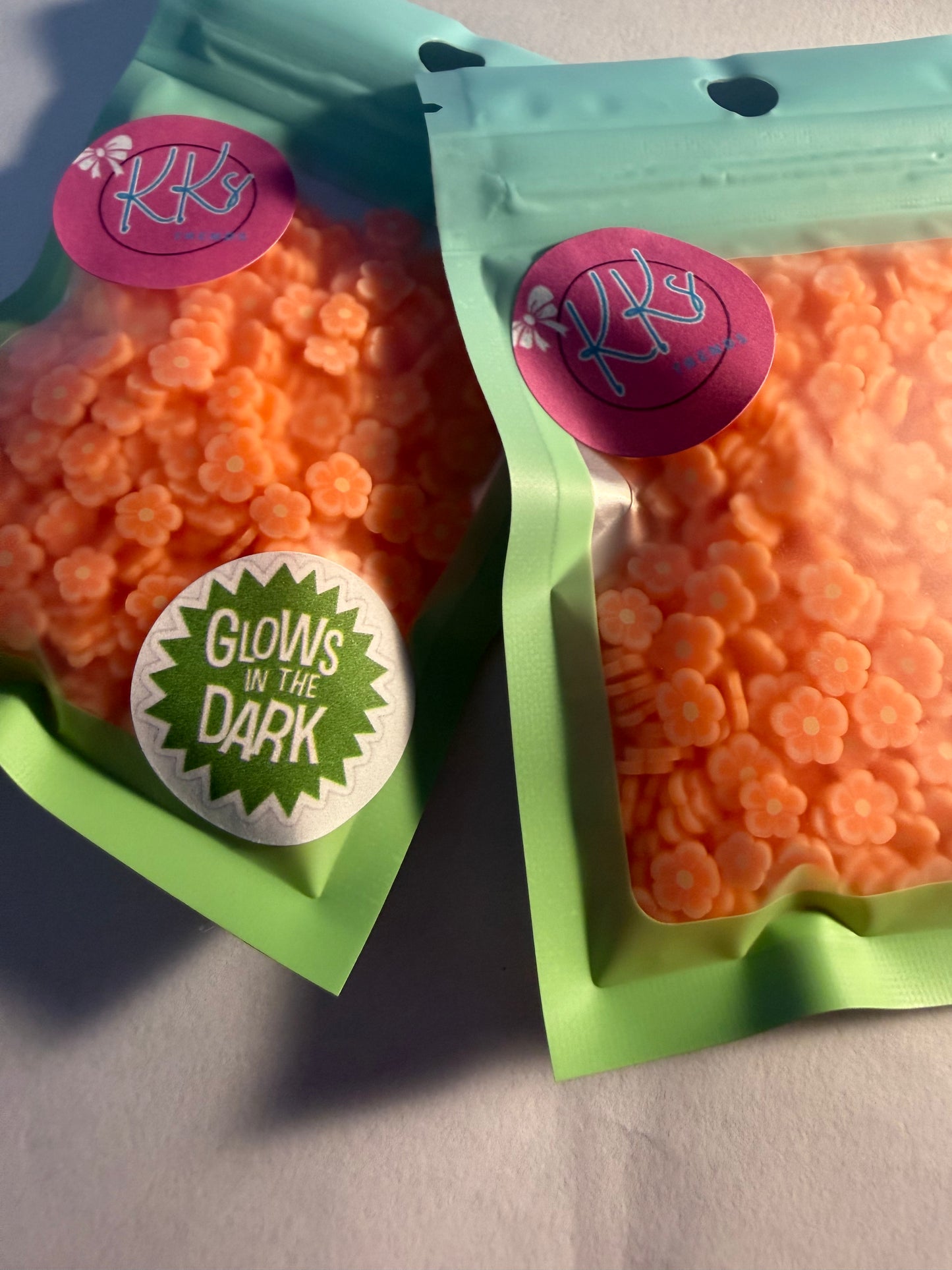 Orange Flowers-GLOW IN THE DARK