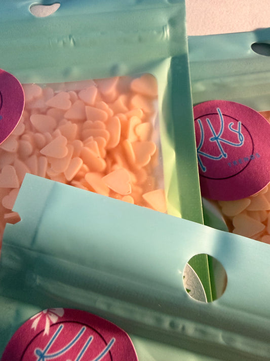 Peach Color Hearts—GLOW IN THE DARK