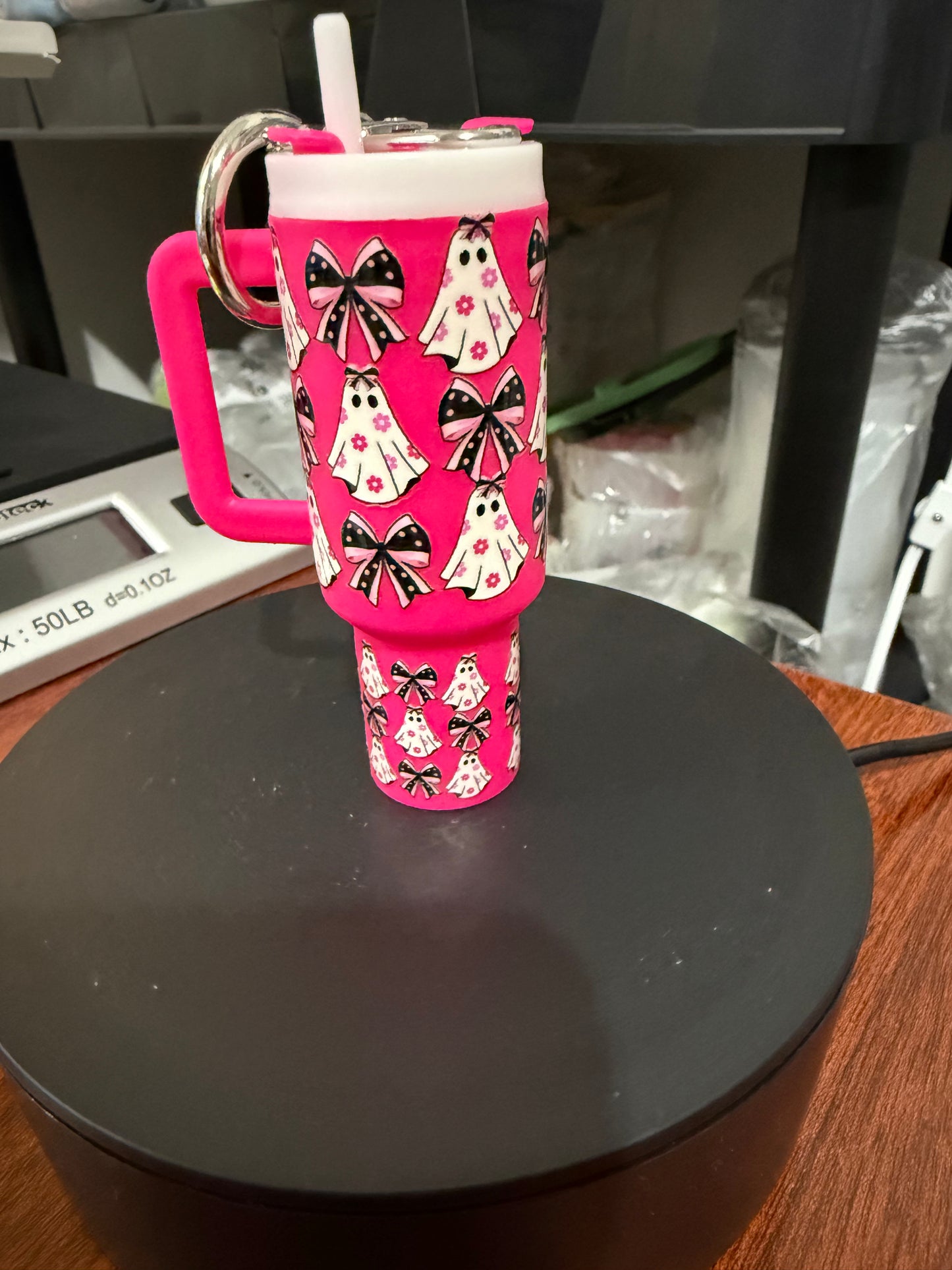 Mini Stanley Keychain - Pink Ghost & Biws