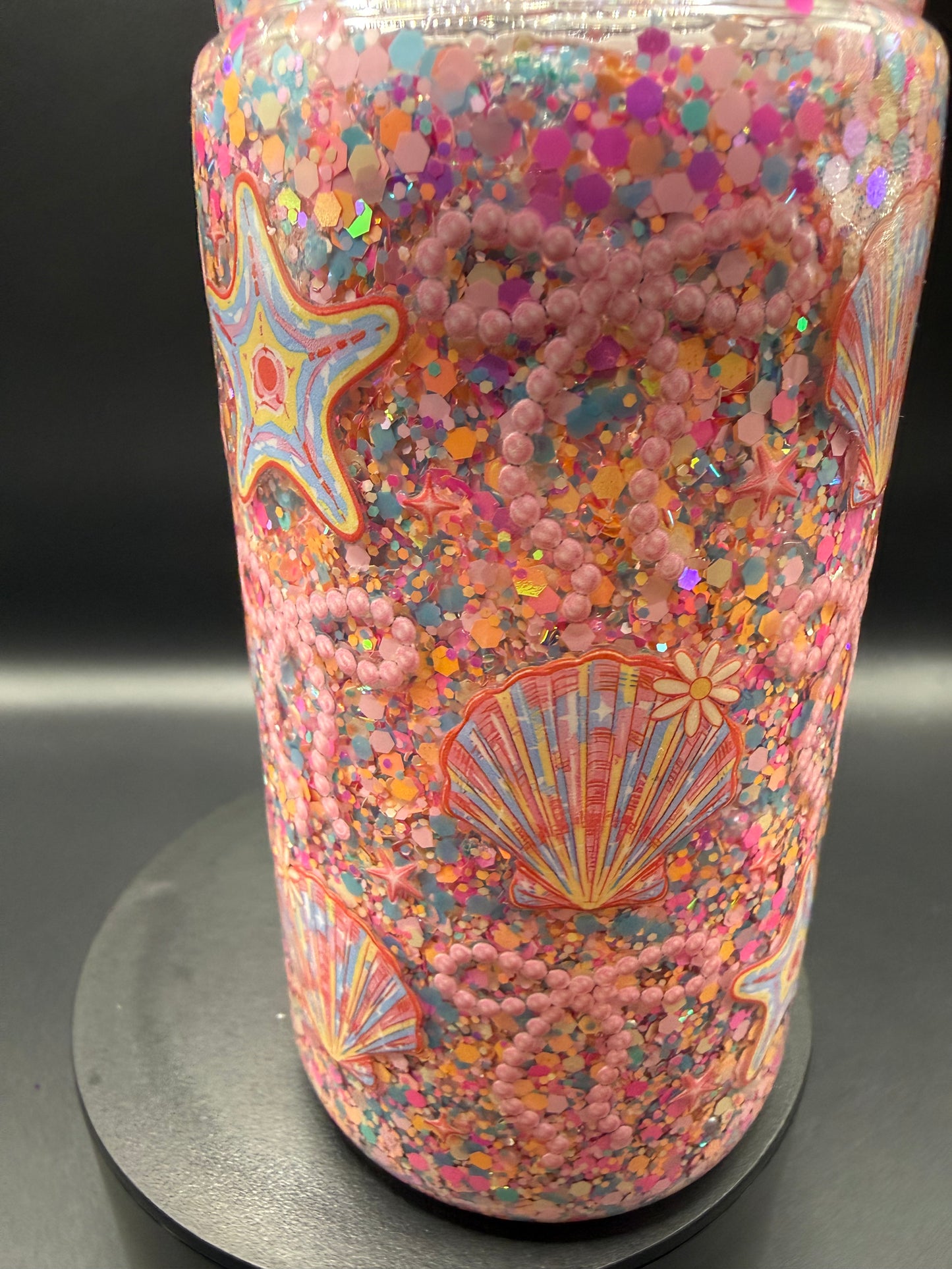 16oz Shells & Bows Snowglobe Tumbler