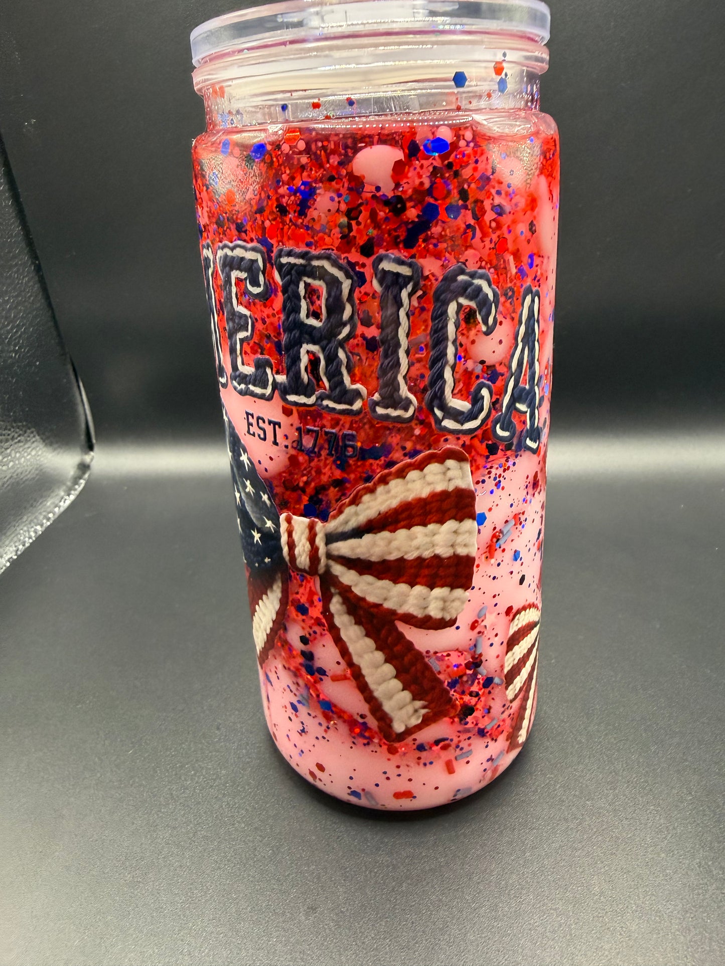 20oz America Snowglobe tumbler