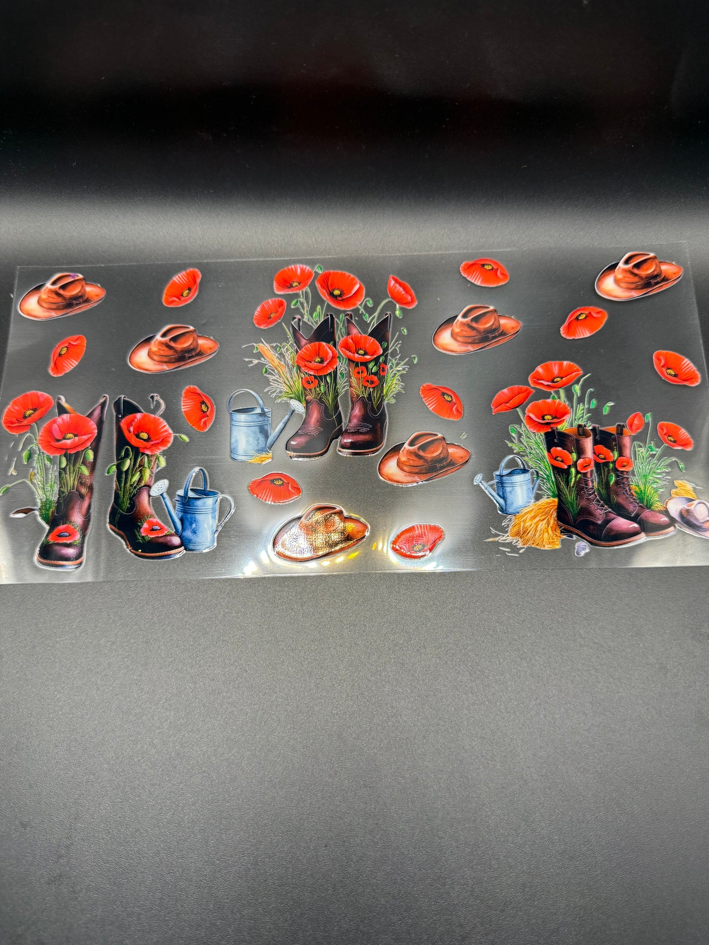 Boots, Cowboy Hats & Red Flowers
