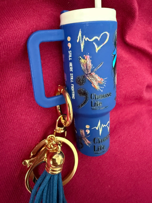MINI STANLEY KEYCHAIN - BLUE SUICIDE AWARENESS