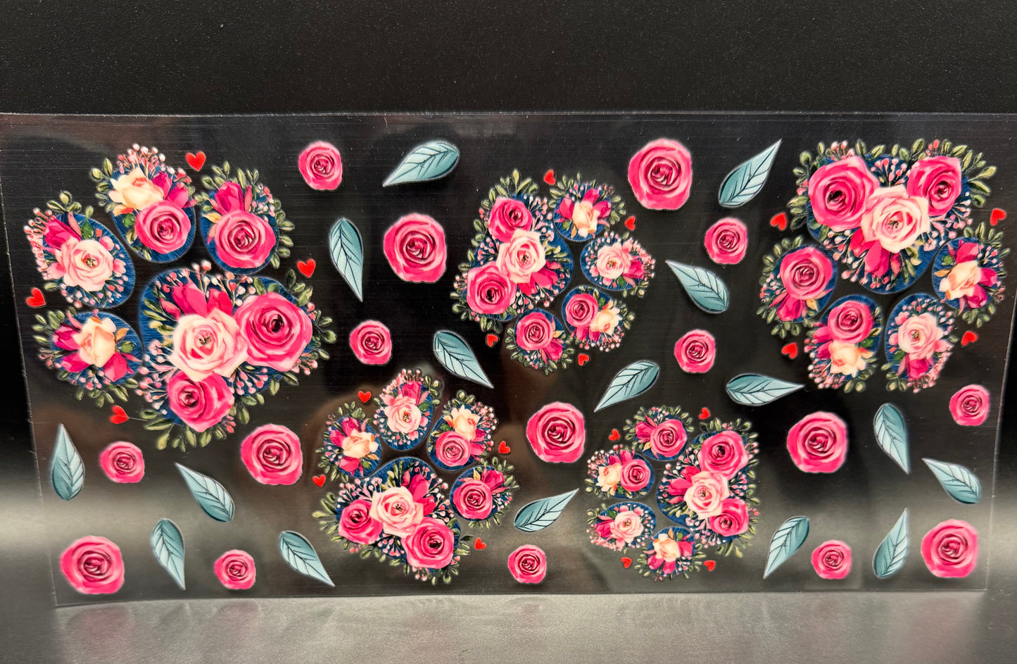 DARK PINK FLORAL PAW PRINTS