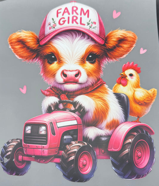 FARM GIRL COW