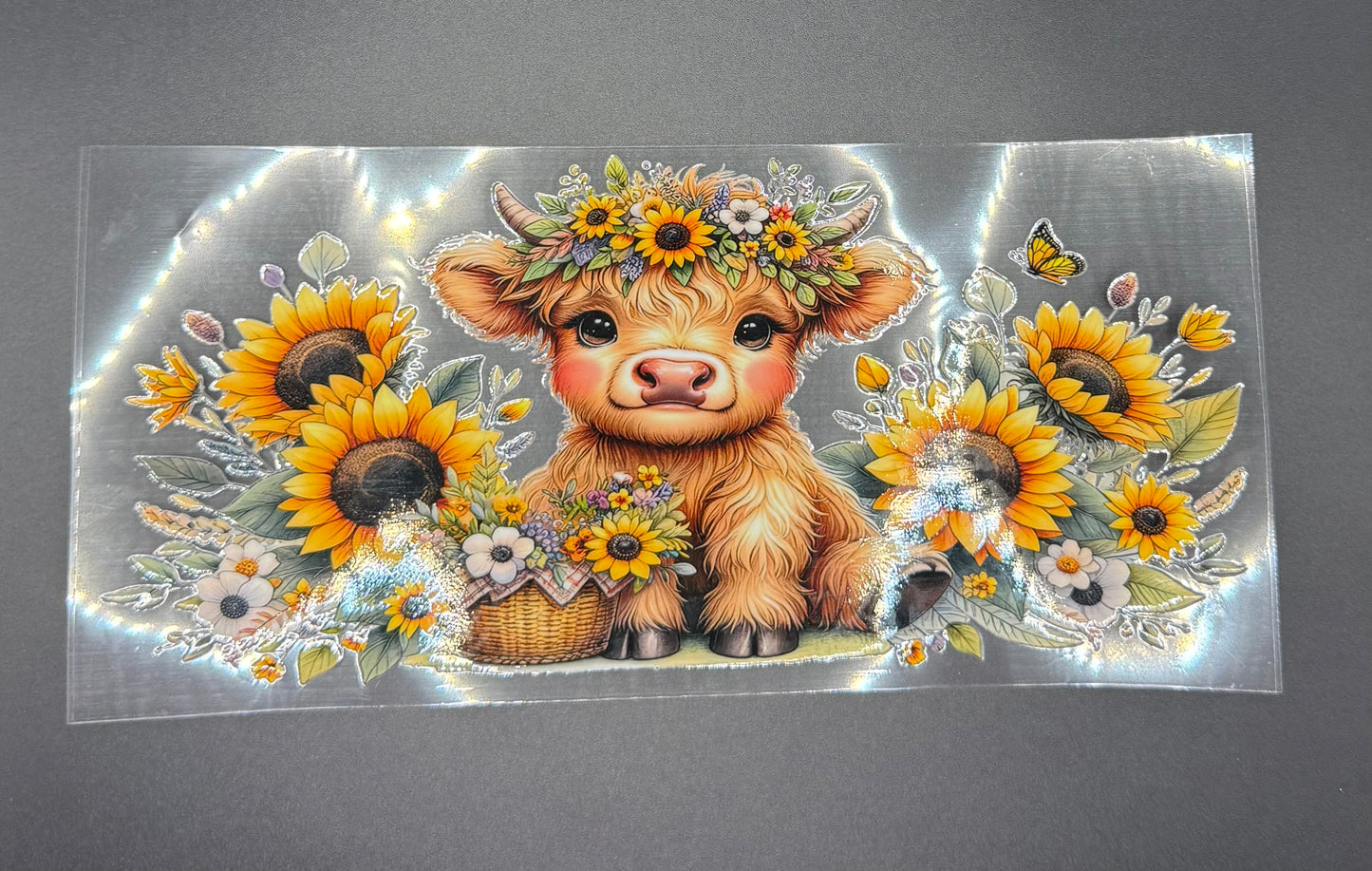 COW WITH SUNFLOWER BOUQETS