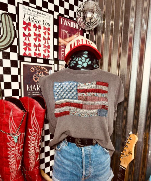 PATCHWORK AMERICAN FLAG