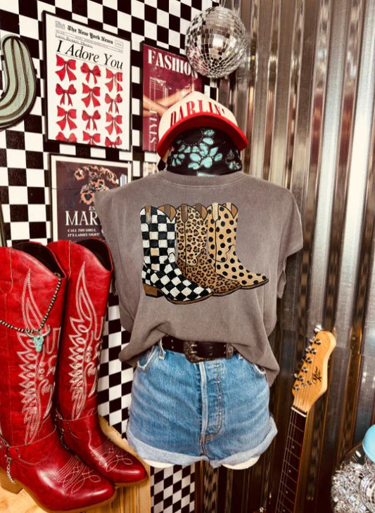 CHECKERED, CHEETAH, DOTS BOOTS