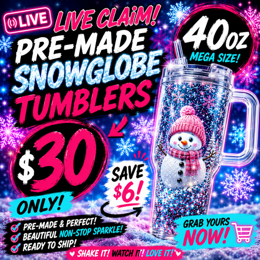 40 oz LIVE CLAIM SNOWGLOBE TUMBERS