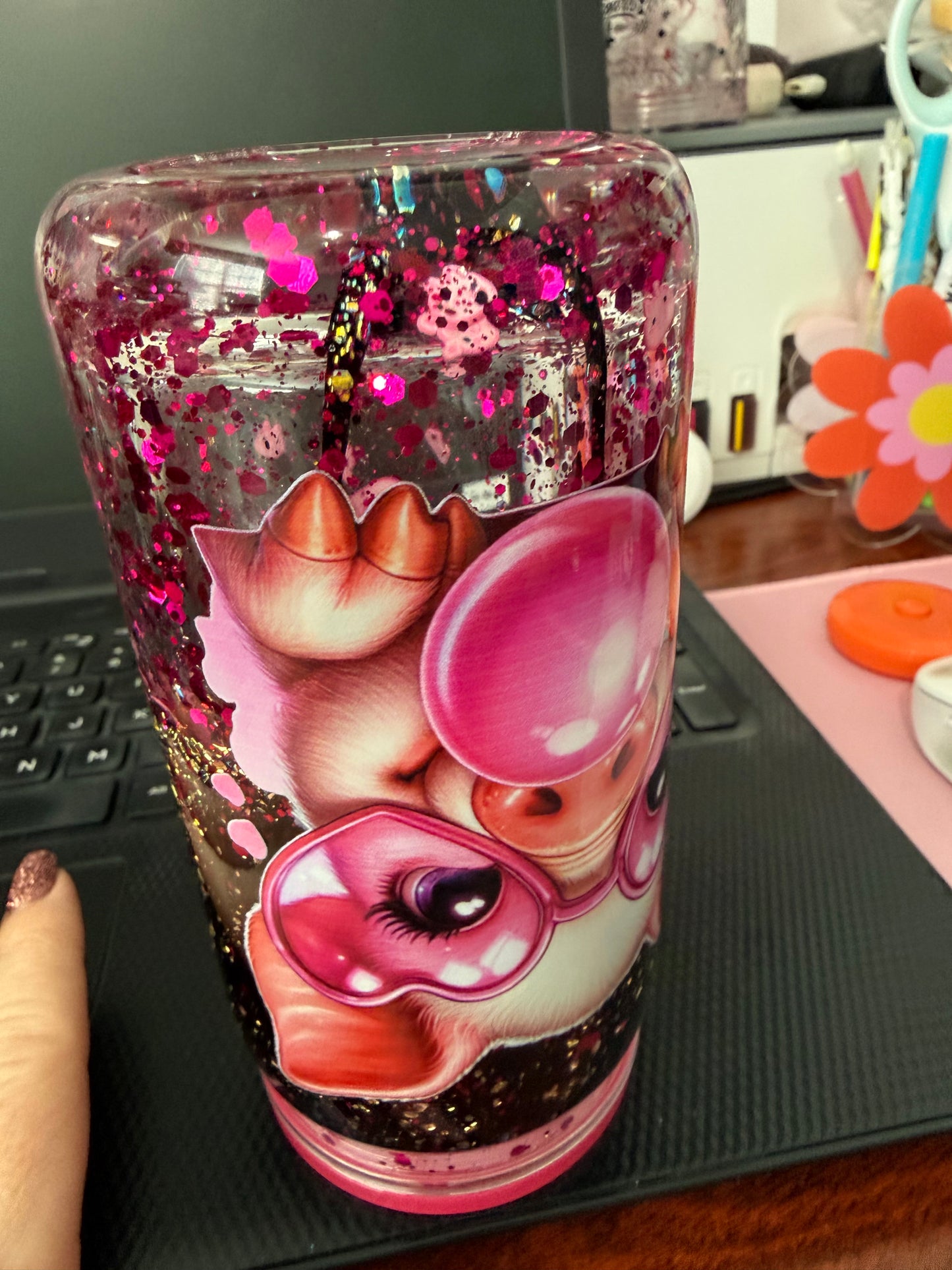 Bubble Pig Snowglobe Tumbler