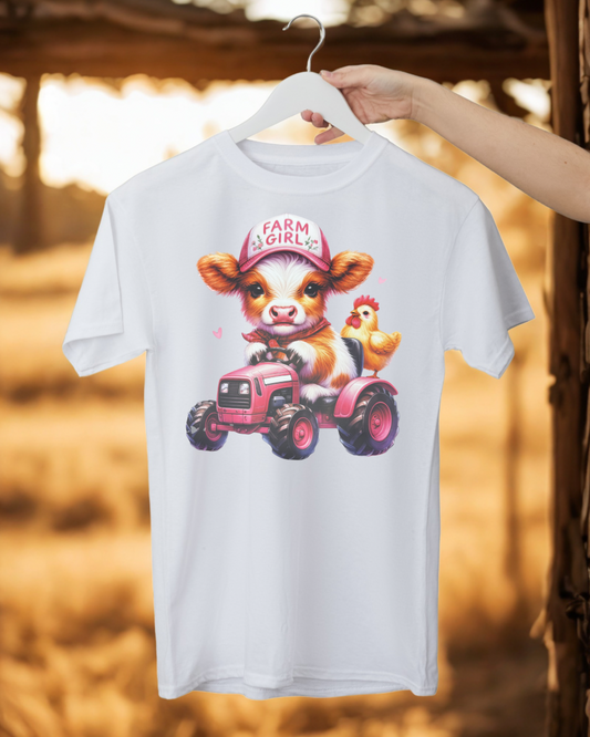 FARM GIRL COW