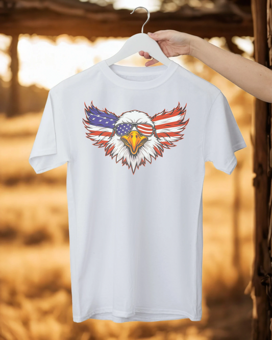 EAGLE WEARING FLAG GLASSES