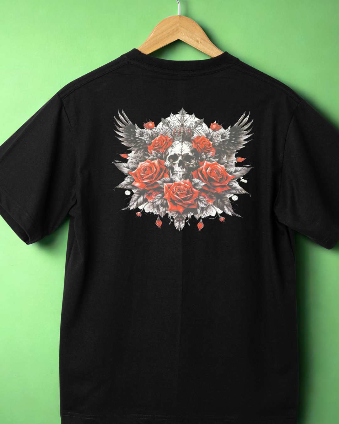 SKULLS W/RED ROSES