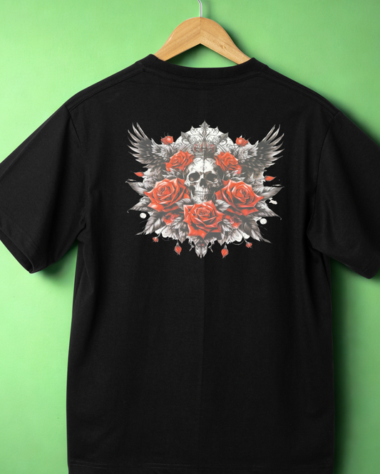 SKULLS W/RED ROSES