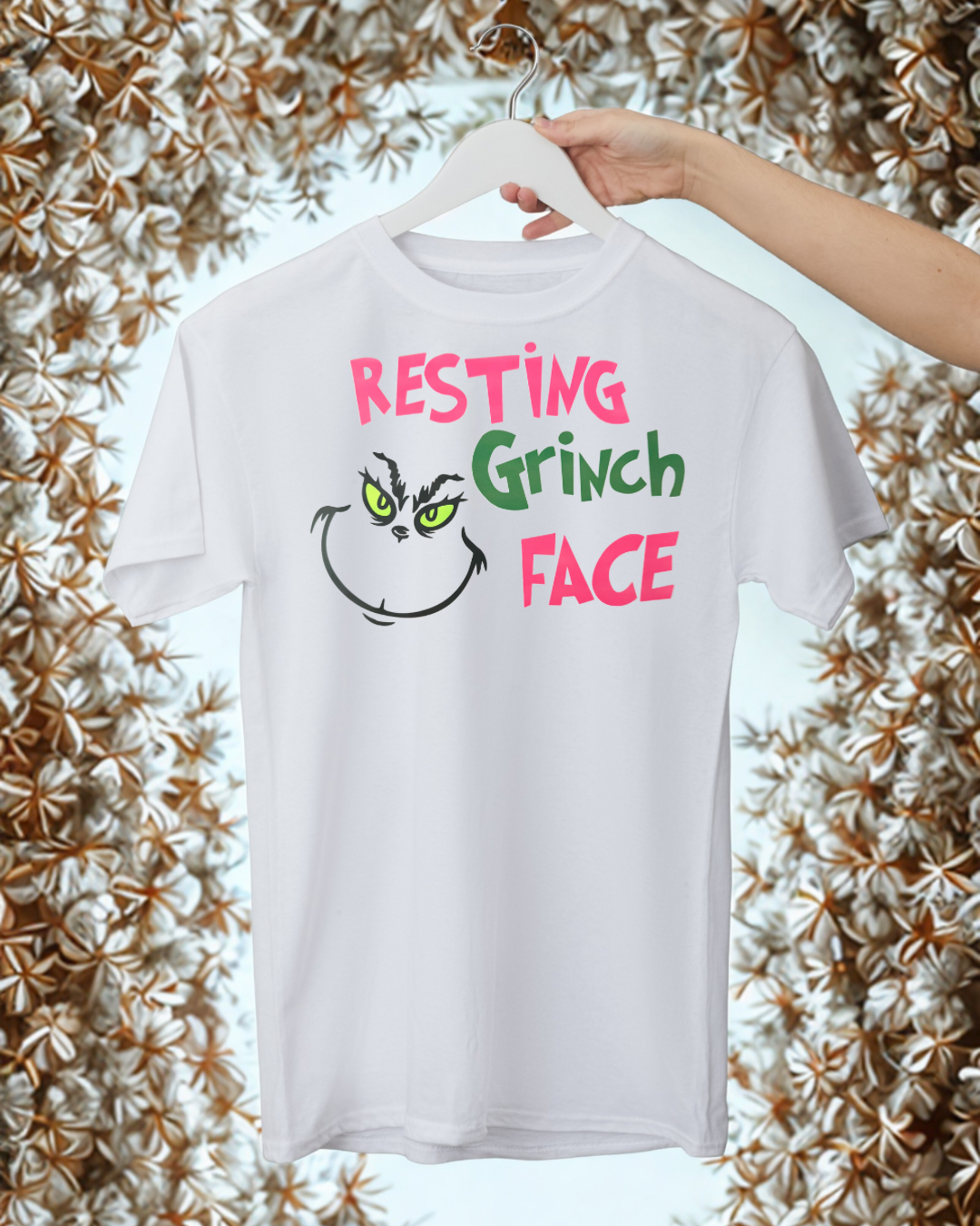 RESTING GRINCH FACE-PINK