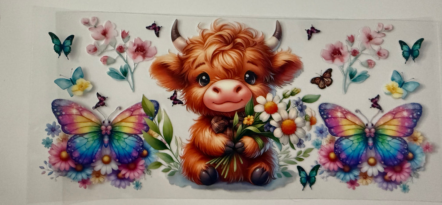 Cow, Daisies, Butterflies