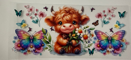 Cow, Daisies, Butterflies