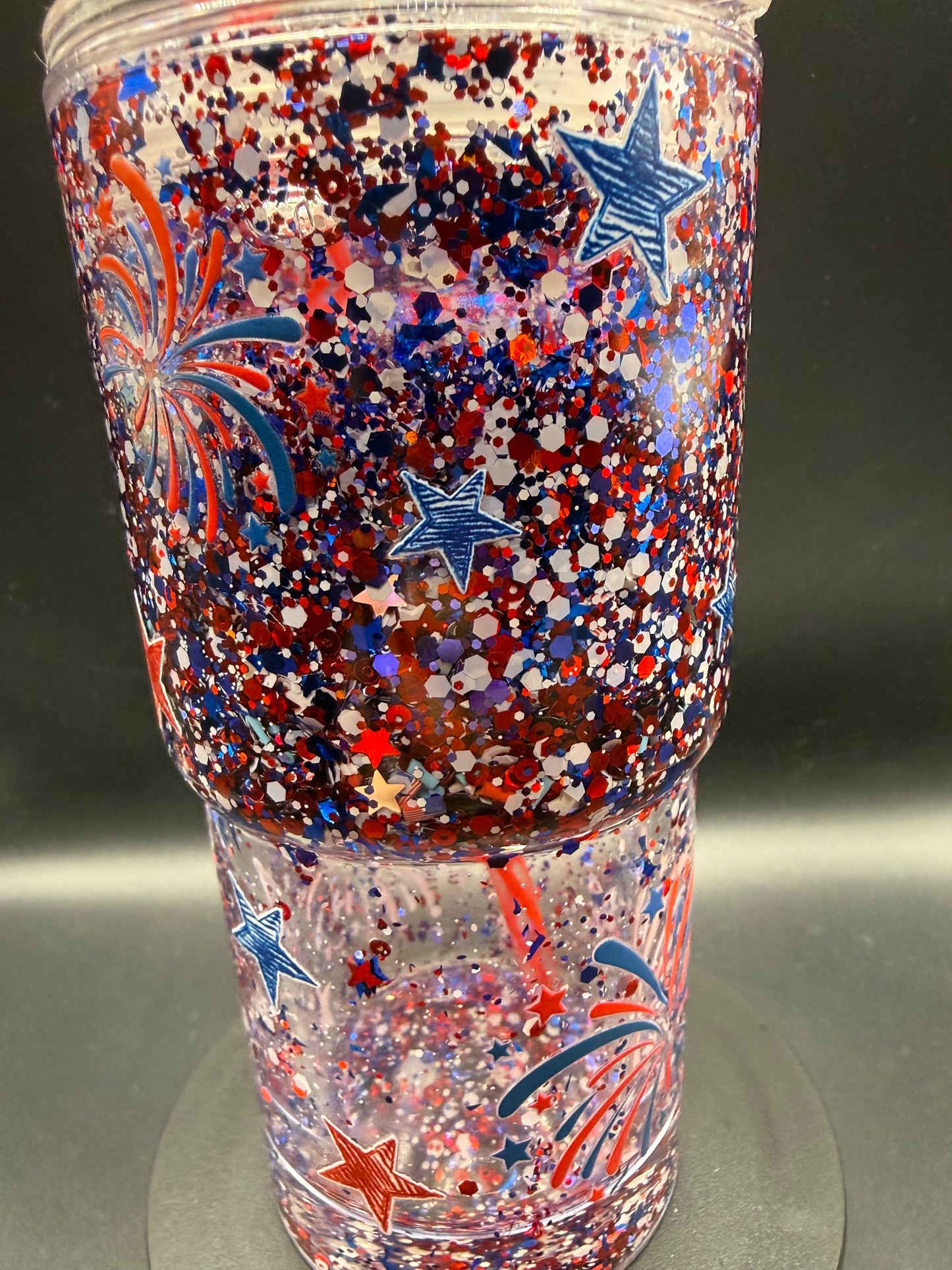 18oz American Cow Snowglobe Tumbler