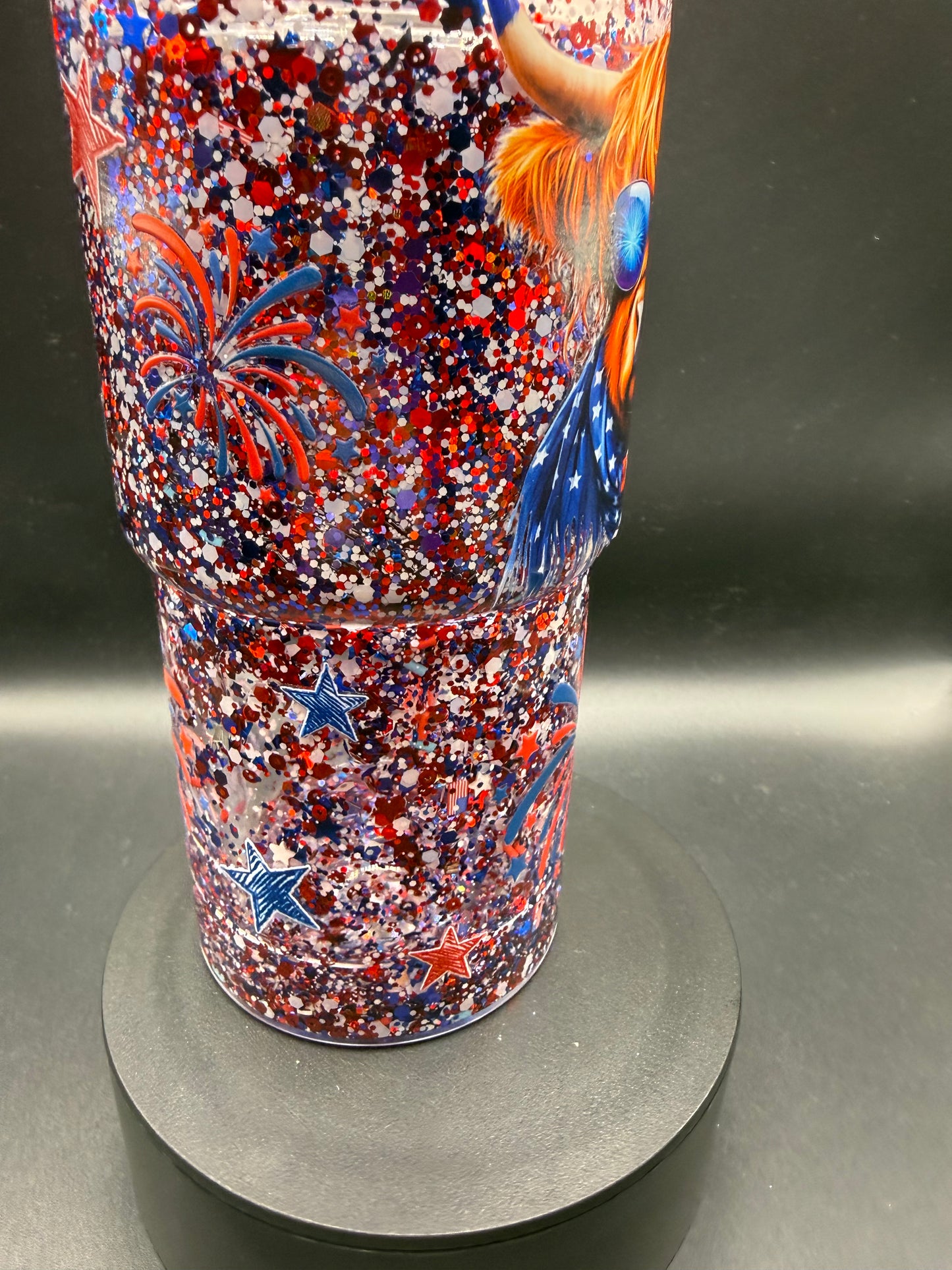 18oz American Cow Snowglobe Tumbler