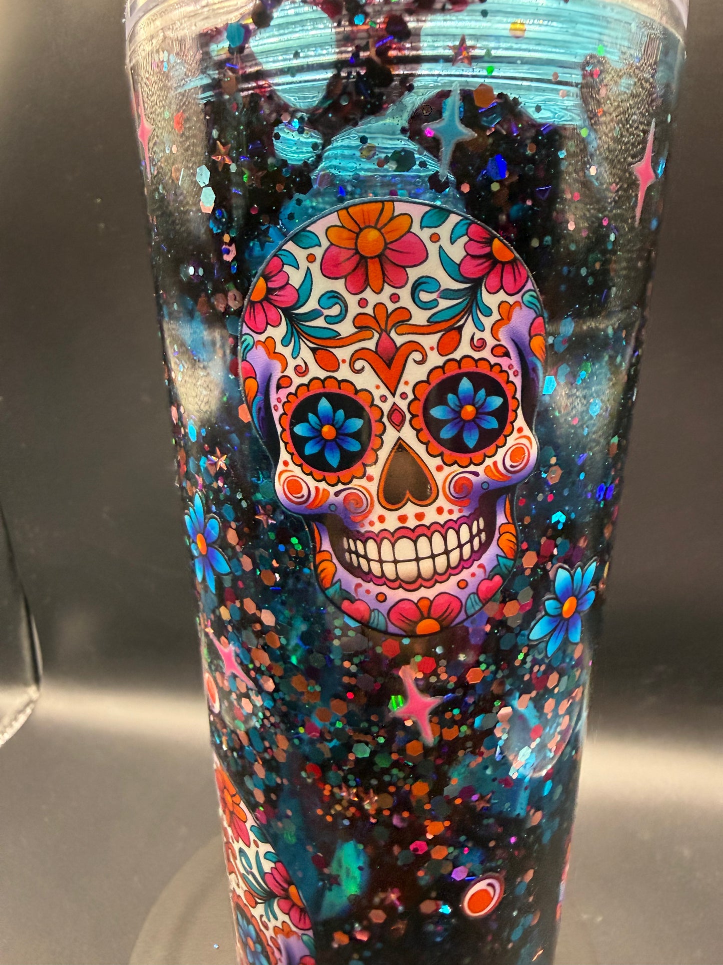 24oz Skull Dual Lava Snowglobe