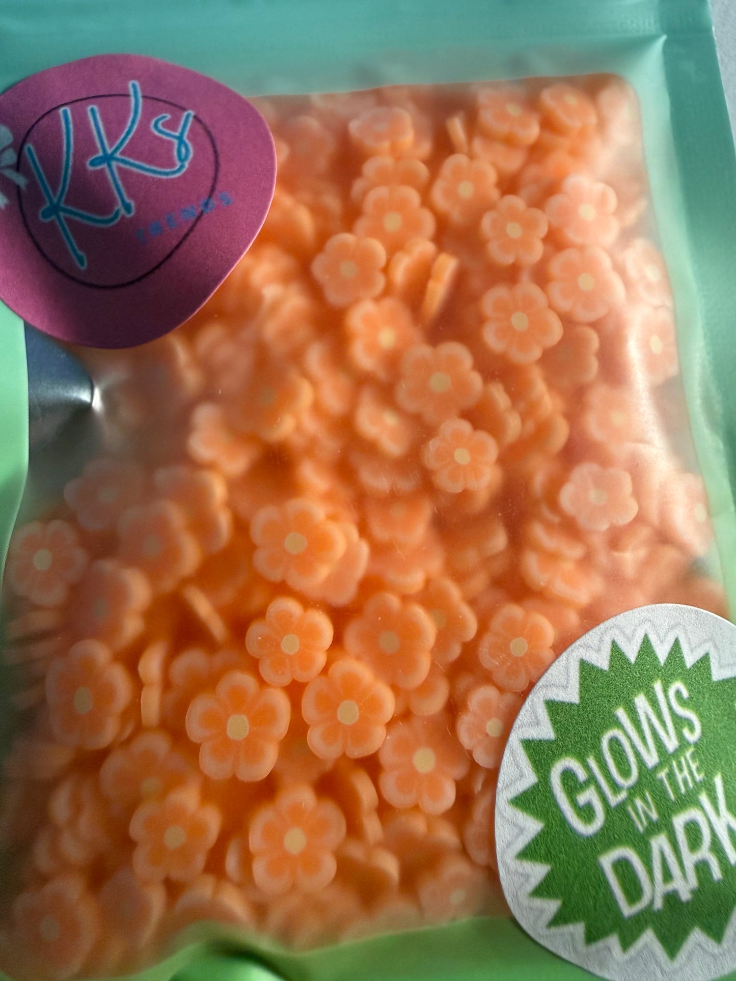 Orange Flowers-GLOW IN THE DARK