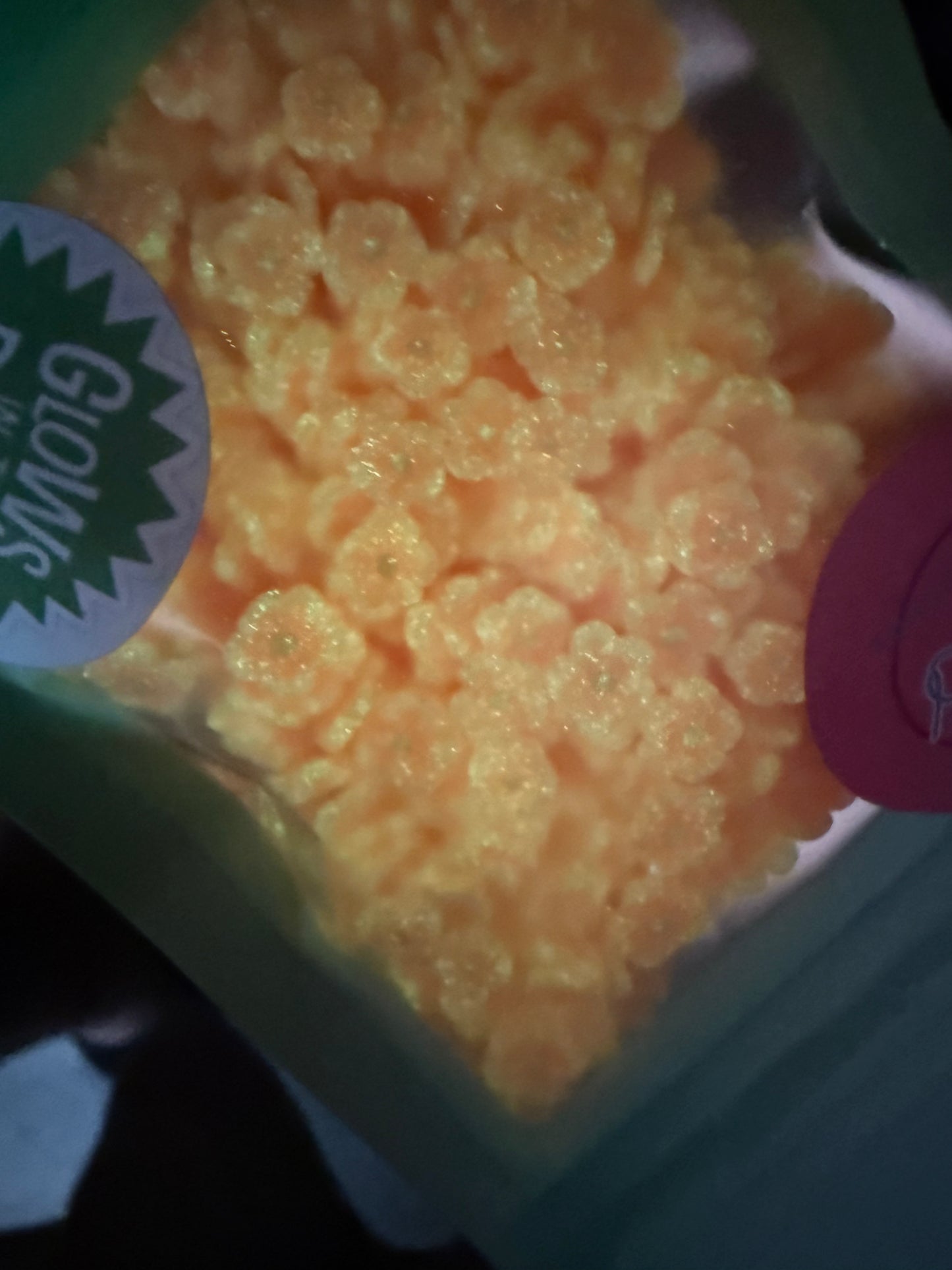 Orange Flowers-GLOW IN THE DARK