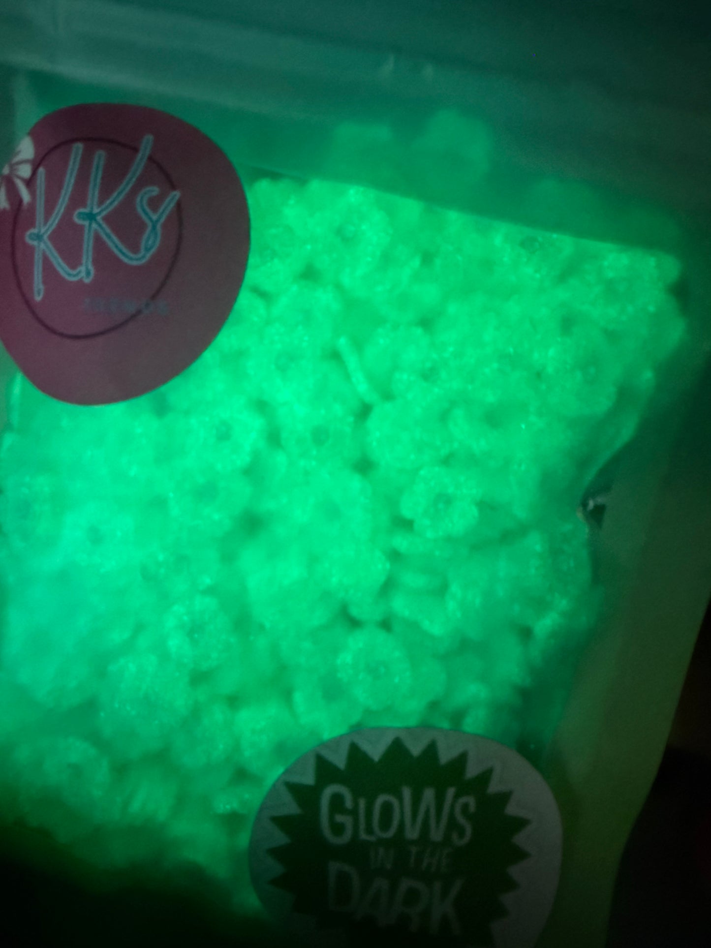 Blue Flowers-GLOW IN THE DARK