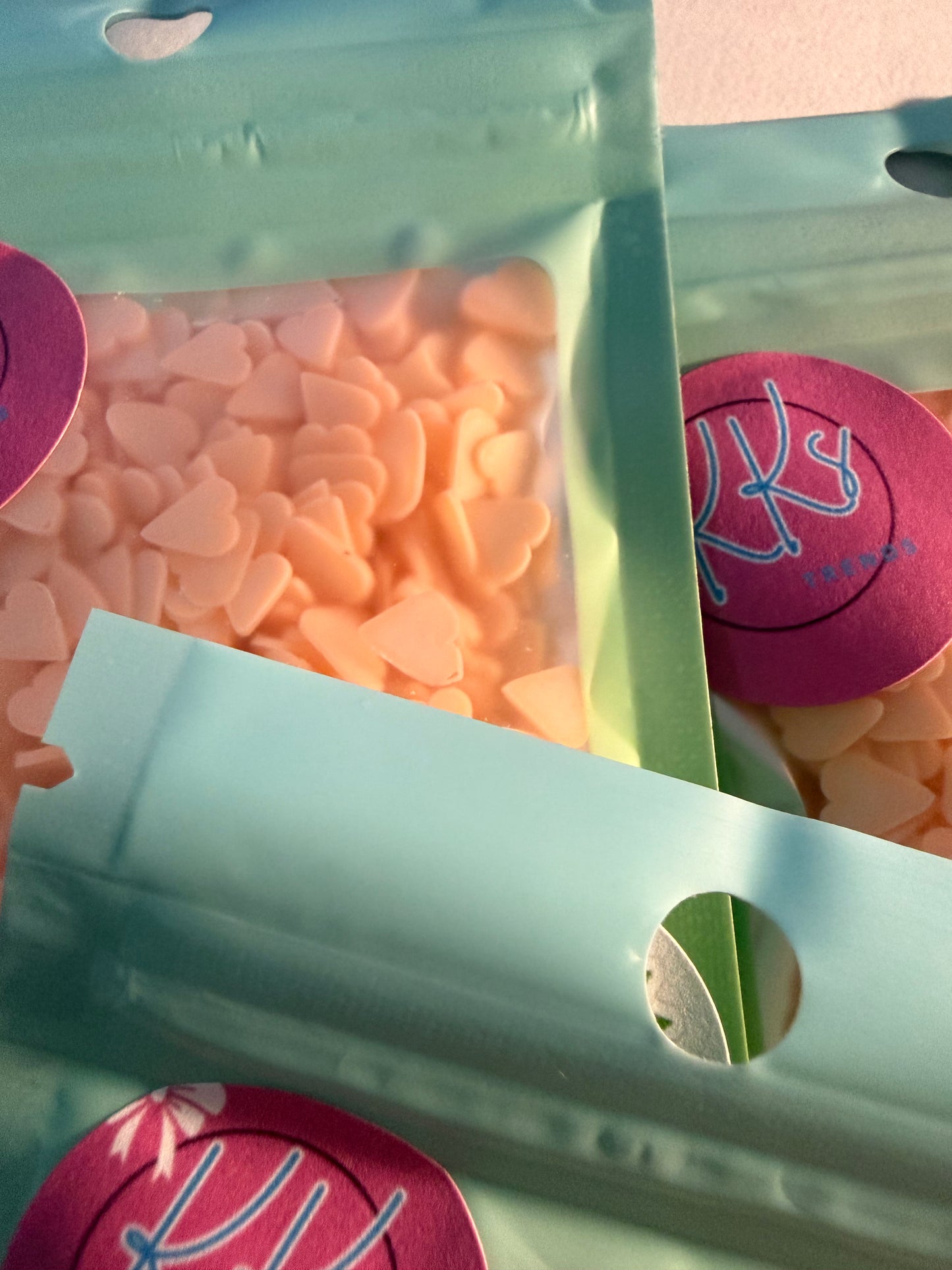 Peach Color Hearts—GLOW IN THE DARK