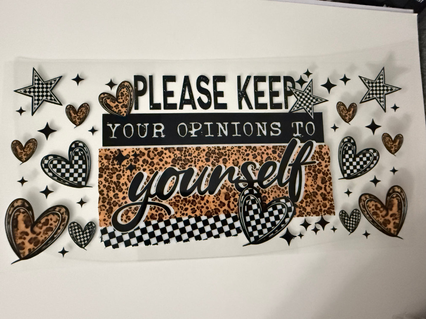 Opinions to yourself