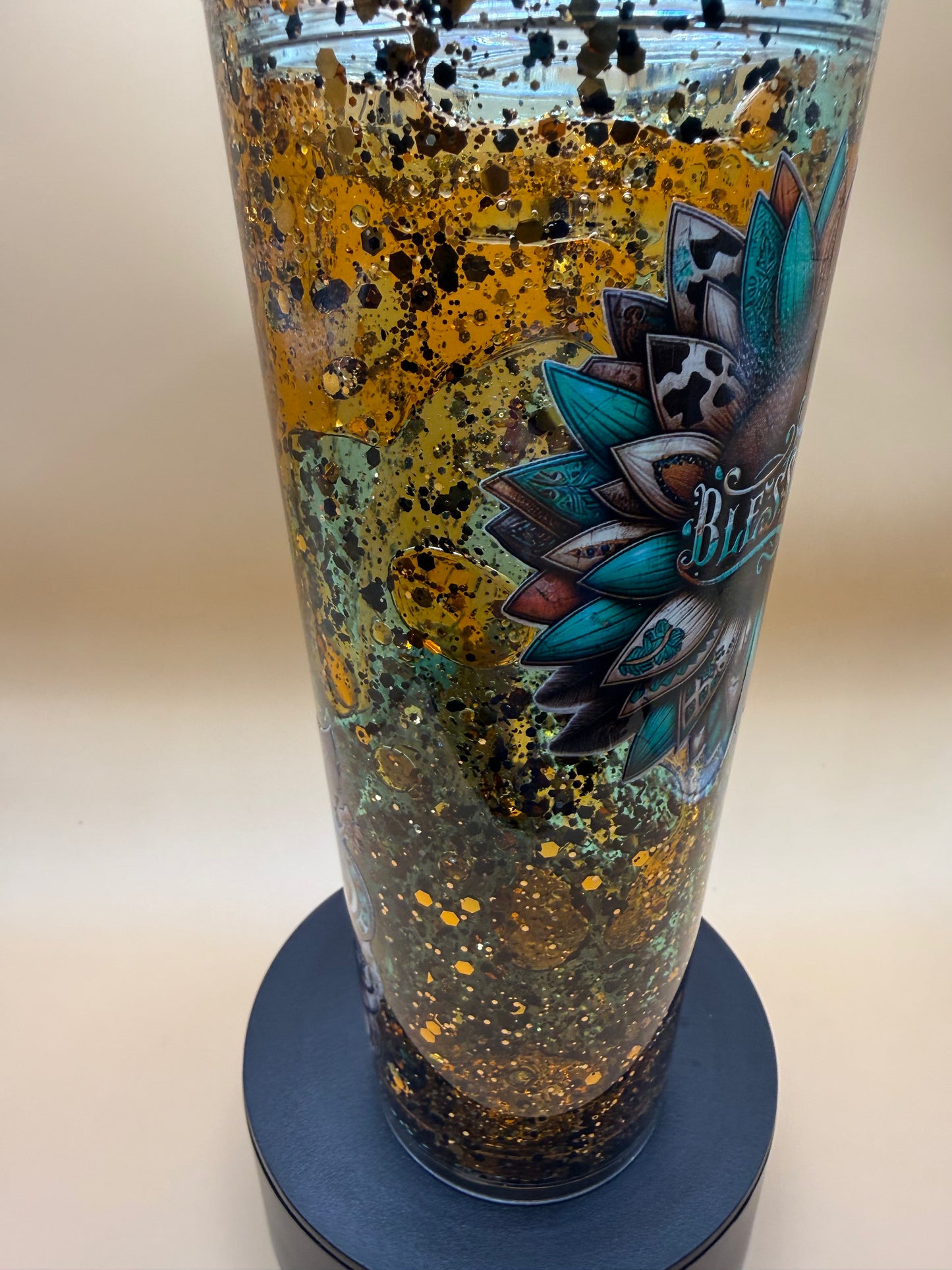 24oz Blessed Snowglobe Tumbler