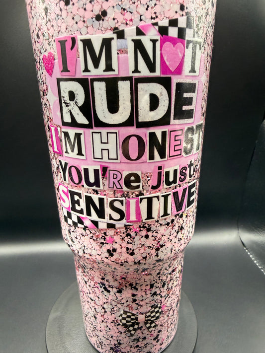 40oz Not Rude Snowglobe Tumbler