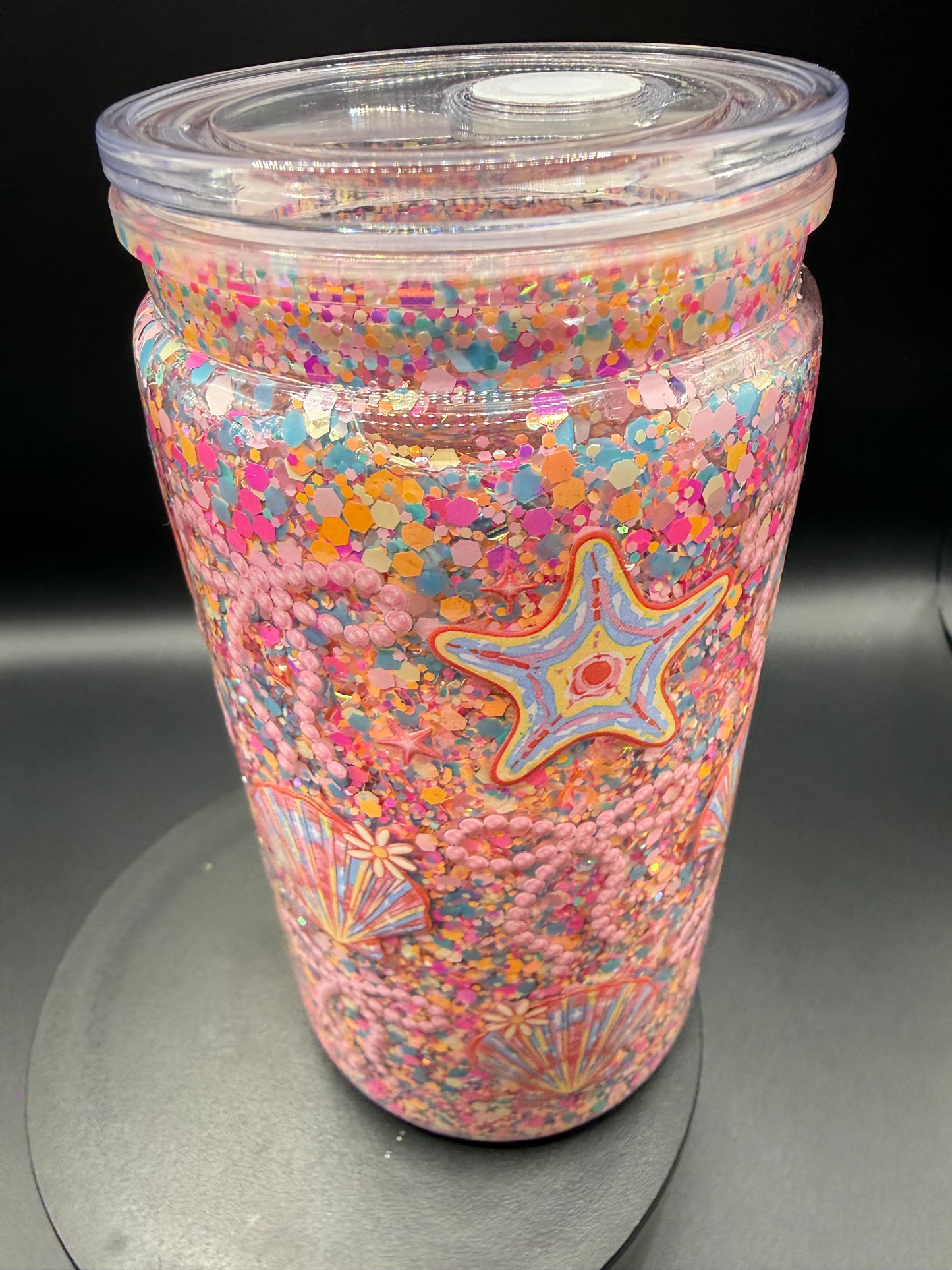 16oz Shells & Bows Snowglobe Tumbler
