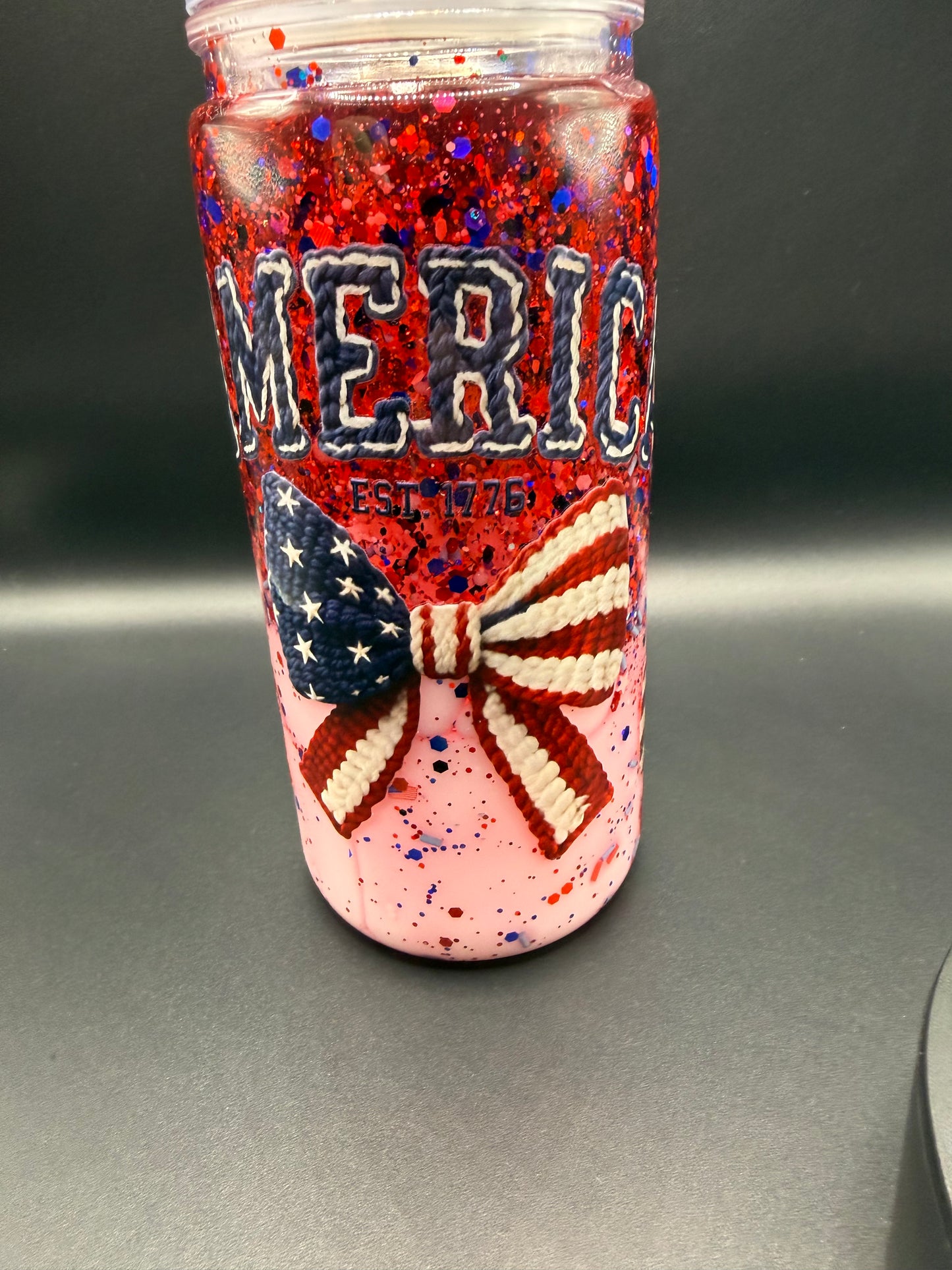 20oz America Snowglobe tumbler