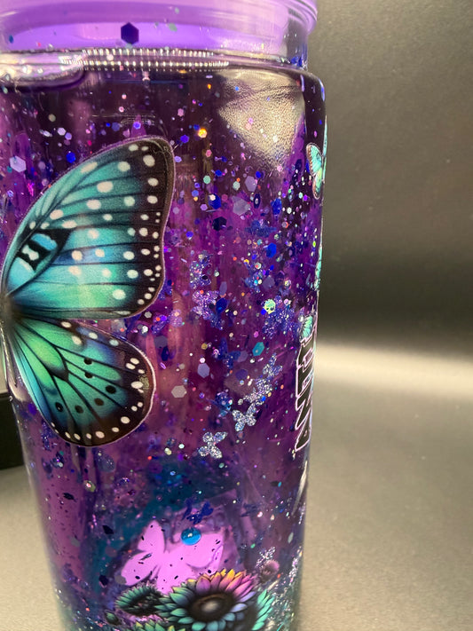 20oz Anti-Social Butterfly Snowglobe Tumbler