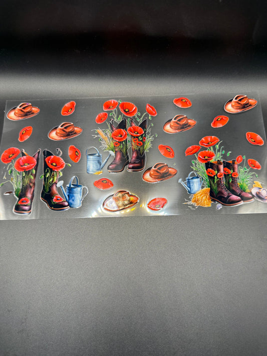 Boots, Cowboy Hats & Red Flowers