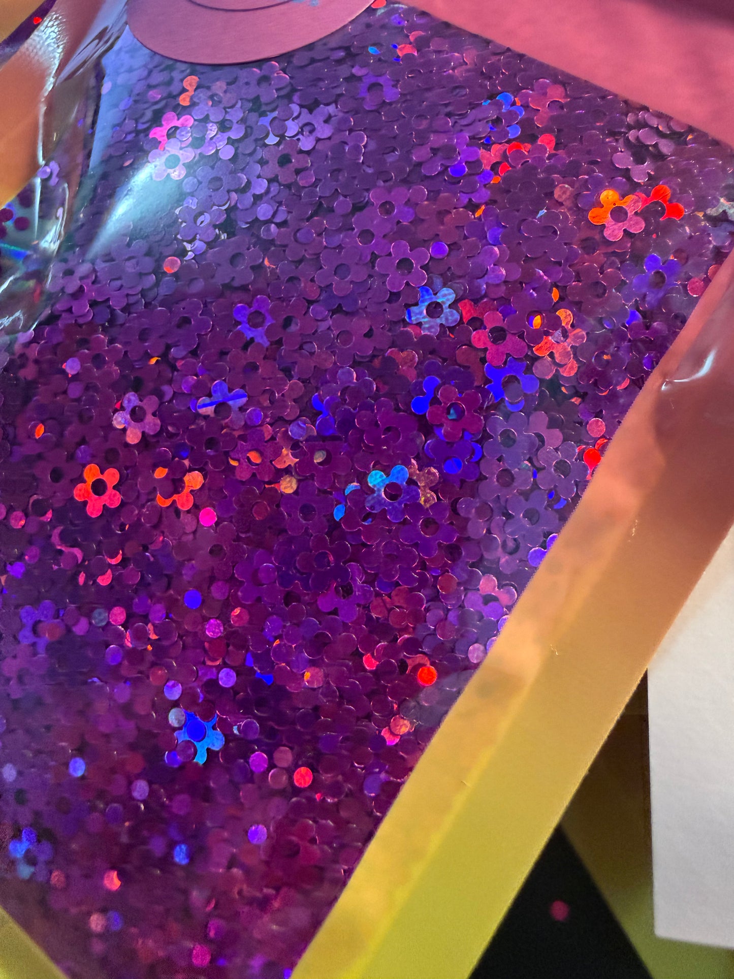 Purple Holographic Flowers