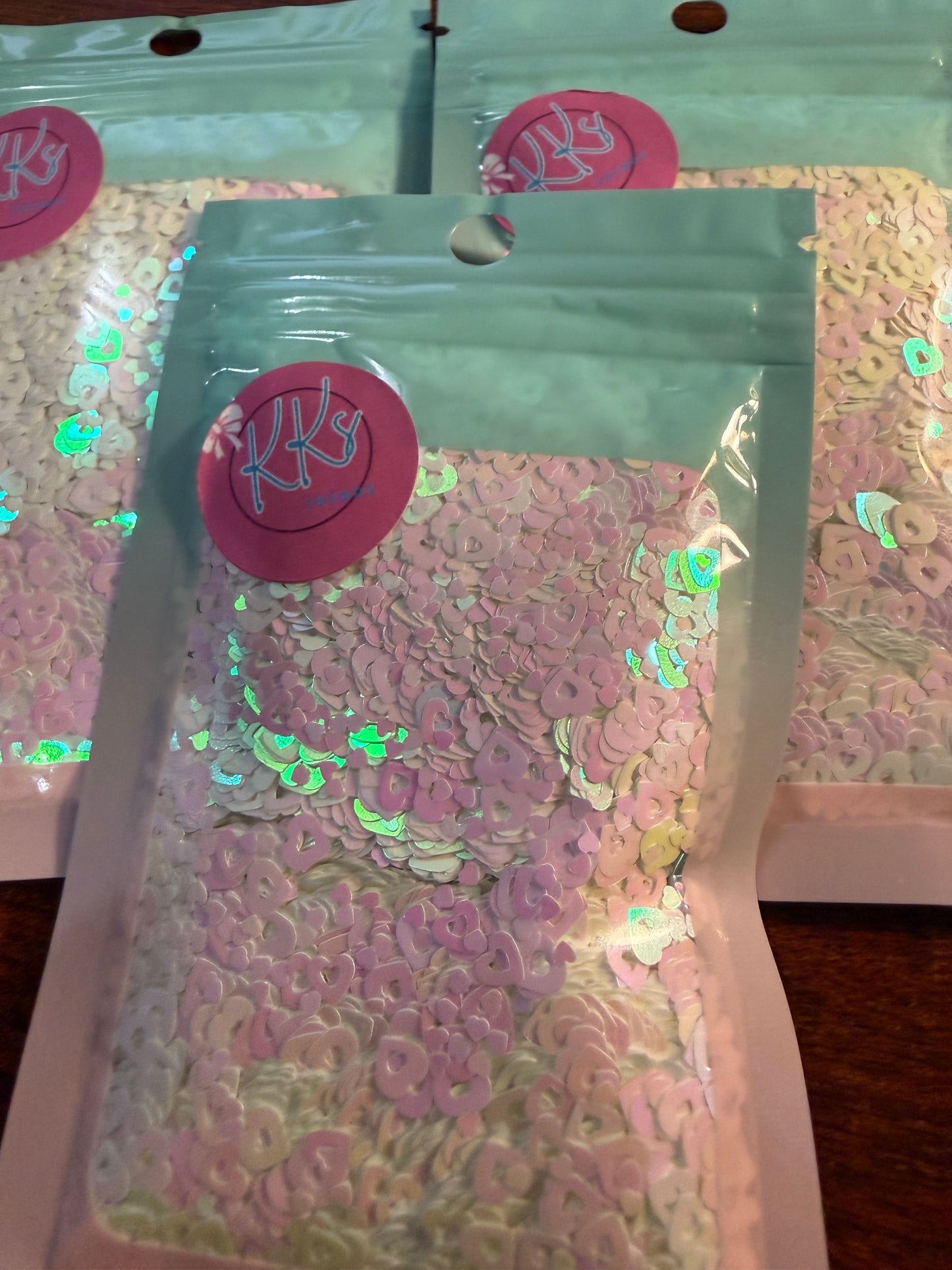 Hearts-White Holographic