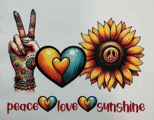 PEACE, LOVE, SUNFLOWER