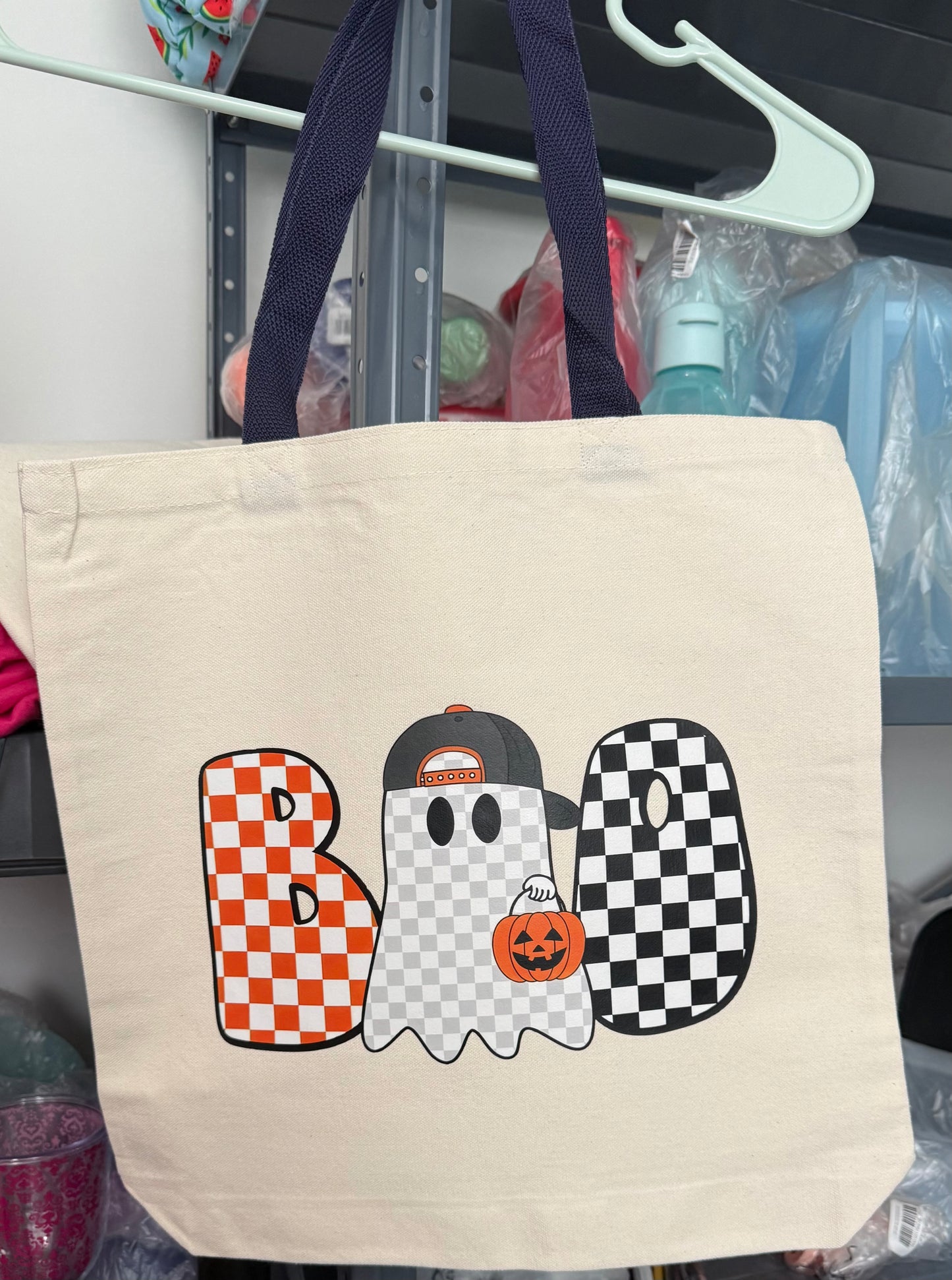 HALLOWEEN CANVAS TOTE BAG - BOO