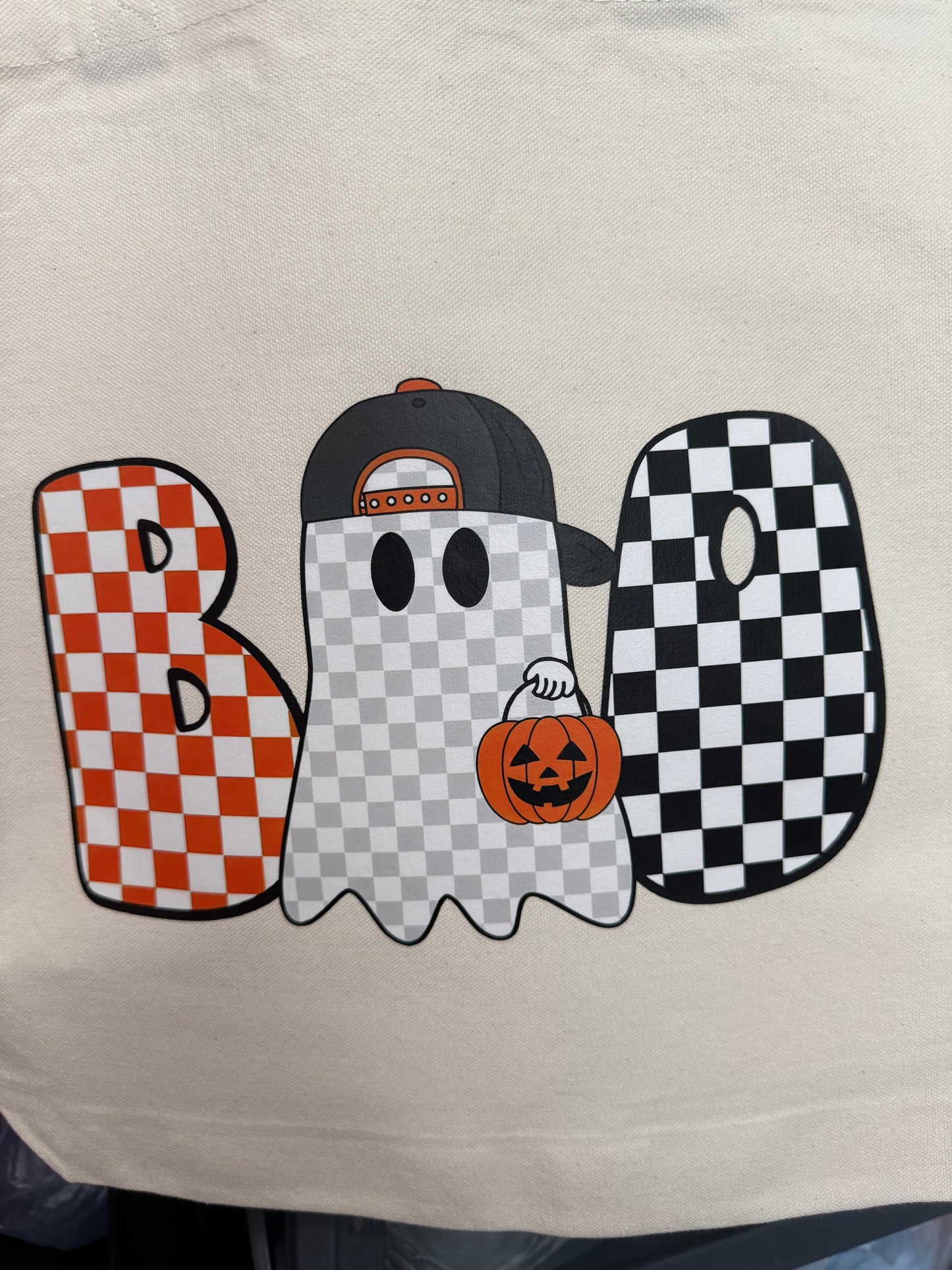 HALLOWEEN CANVAS TOTE BAG - BOO