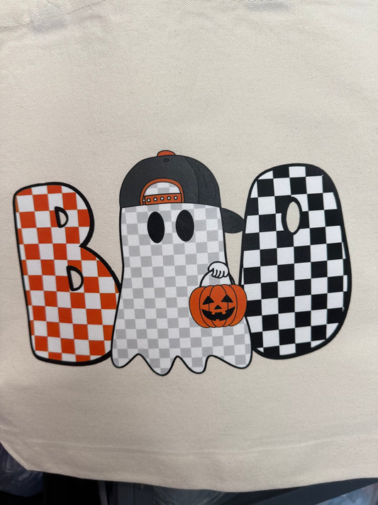 HALLOWEEN CANVAS TOTE BAG - BOO