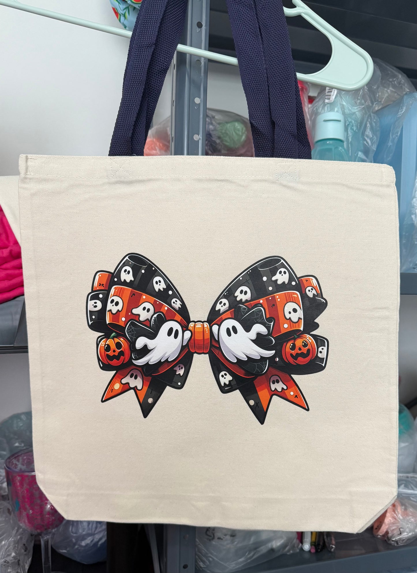 HALLOWEEN CANVAS TOTE BAG - BOO