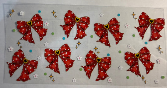 RED BOW W/HEARTS