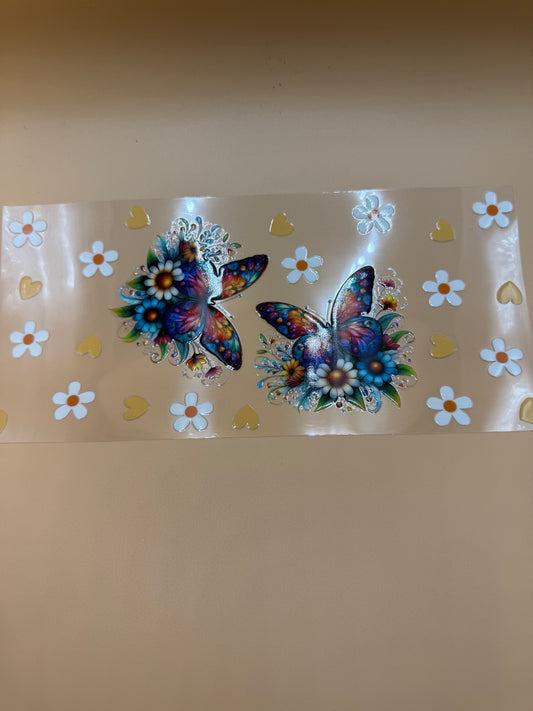 2 Butterflies w/Hibiscus