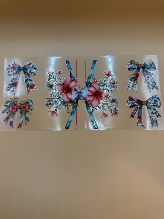 Pink Flowers w/ 4 Bows