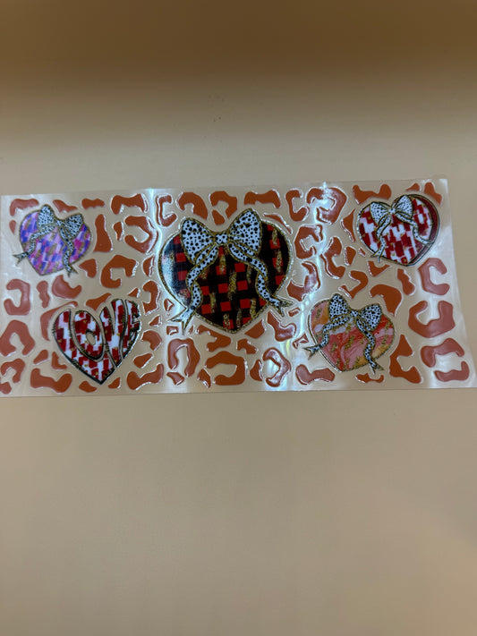 Hearts w/Leopard Background