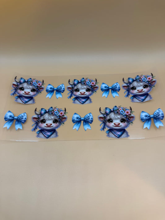 Cows with flowers & Blue Bows