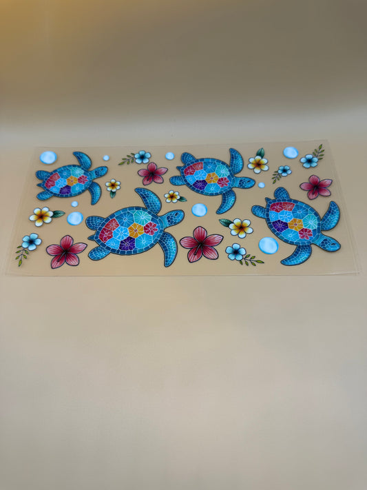 4 SeaTurtles w/Flowers