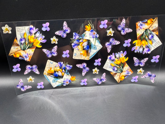 PURPLE BUTTERFLIES & LETTERS